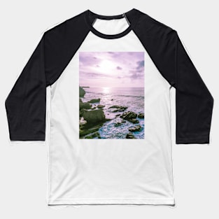 Purple Ocean Beach Baseball T-Shirt
